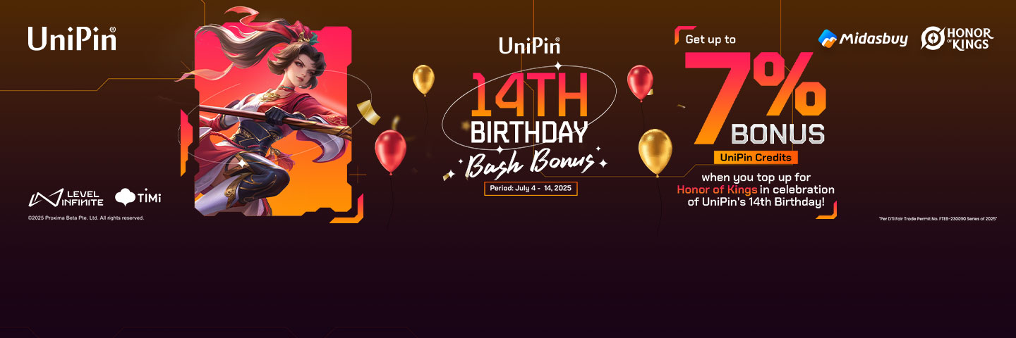 UniPin 14th Birthday Bash Bonus: Honor of Kings (PH)